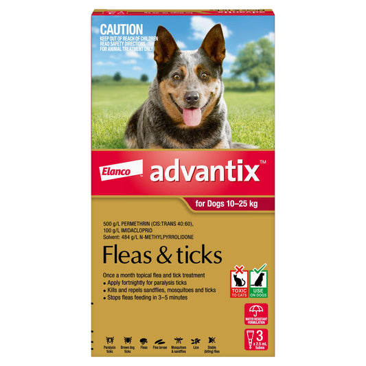 Advantix Flea & Tick Treatment 10-25kg Dog