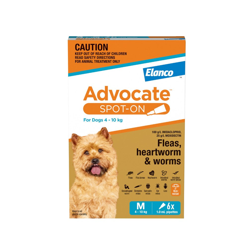 Advocate Medium Breed 4-10kg Flea & Worming Spot-On Dog Treatment