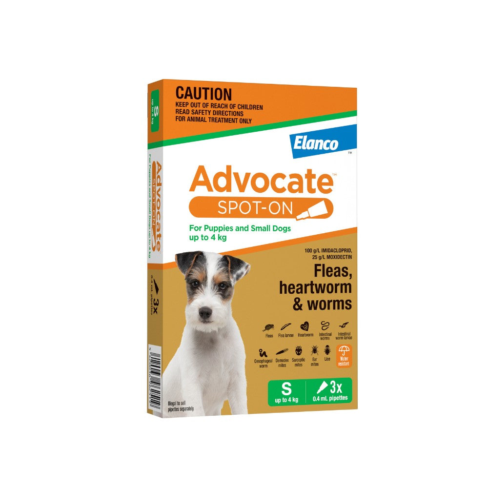 Advocate Green Spot-On Flea & Worming Treatment <4kg Dog