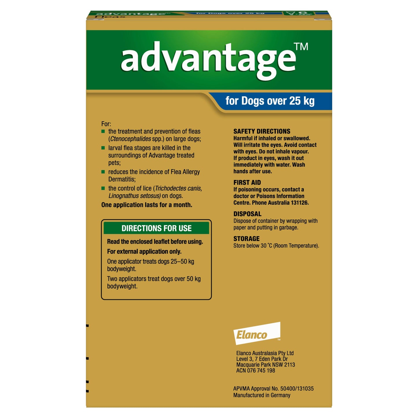 Advantage Spot-On Flea Treatment 25kg+ Dog