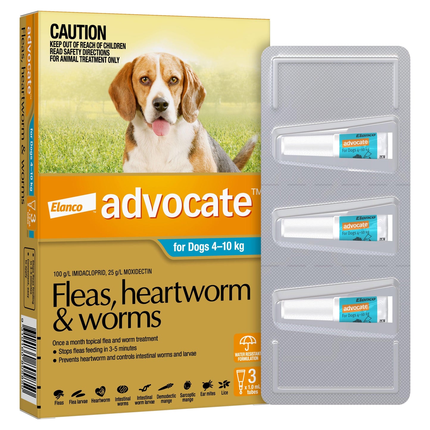 Advocate Flea & Worming Treatment 4-10kg Dog