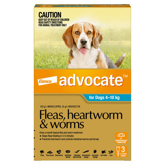 Advocate Medium Breed 4-10kg Flea & Worming Spot-On Dog Treatment
