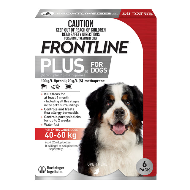 Frontline Plus Extra Large Breed 40-60kg Flea & Tick Spot-On Dog Treatment