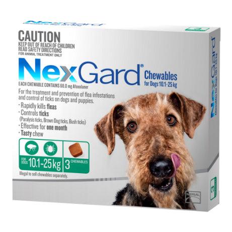 Nexgard Flea & Tick Treatment 10.1-25kg Dog