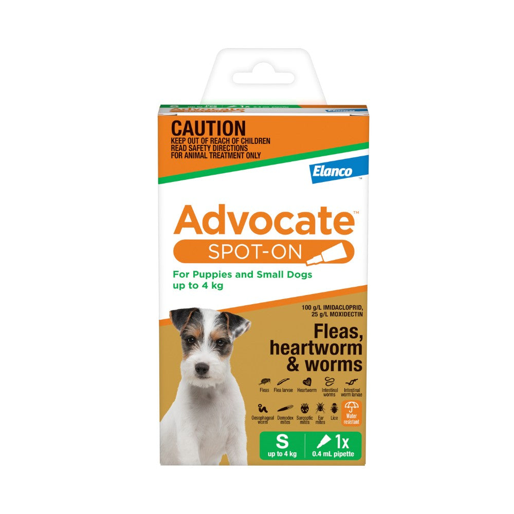 Advocate Green Spot-On Flea & Worming Treatment <4kg Dog