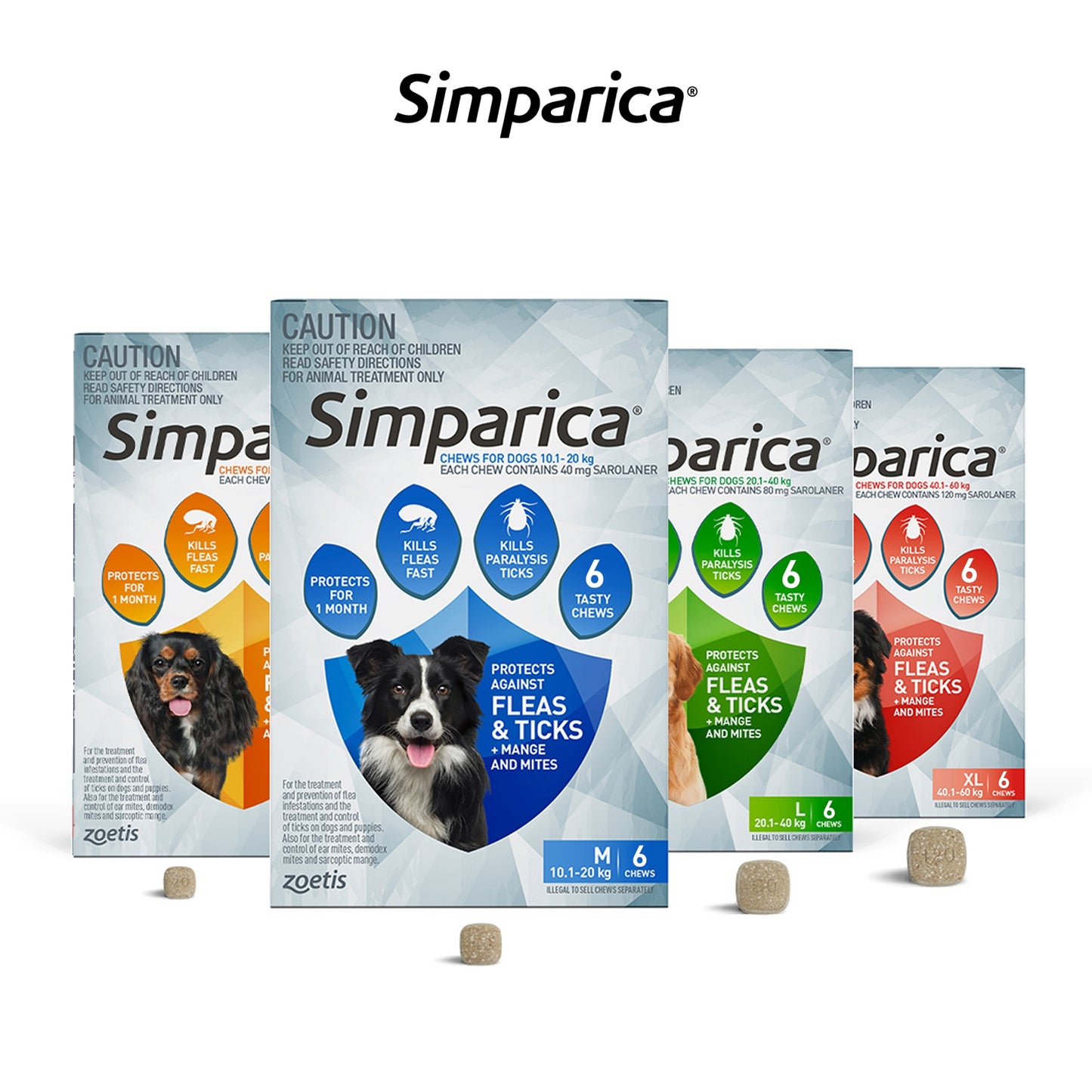 Simparica Small Breed 5.1-10kg Flea, Tick & Worm Dog Chews
