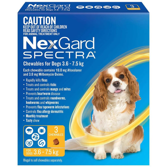 NexGard Spectra Small Breed 3.6-7.5kg Flea, Tick & Worming Dog Chews