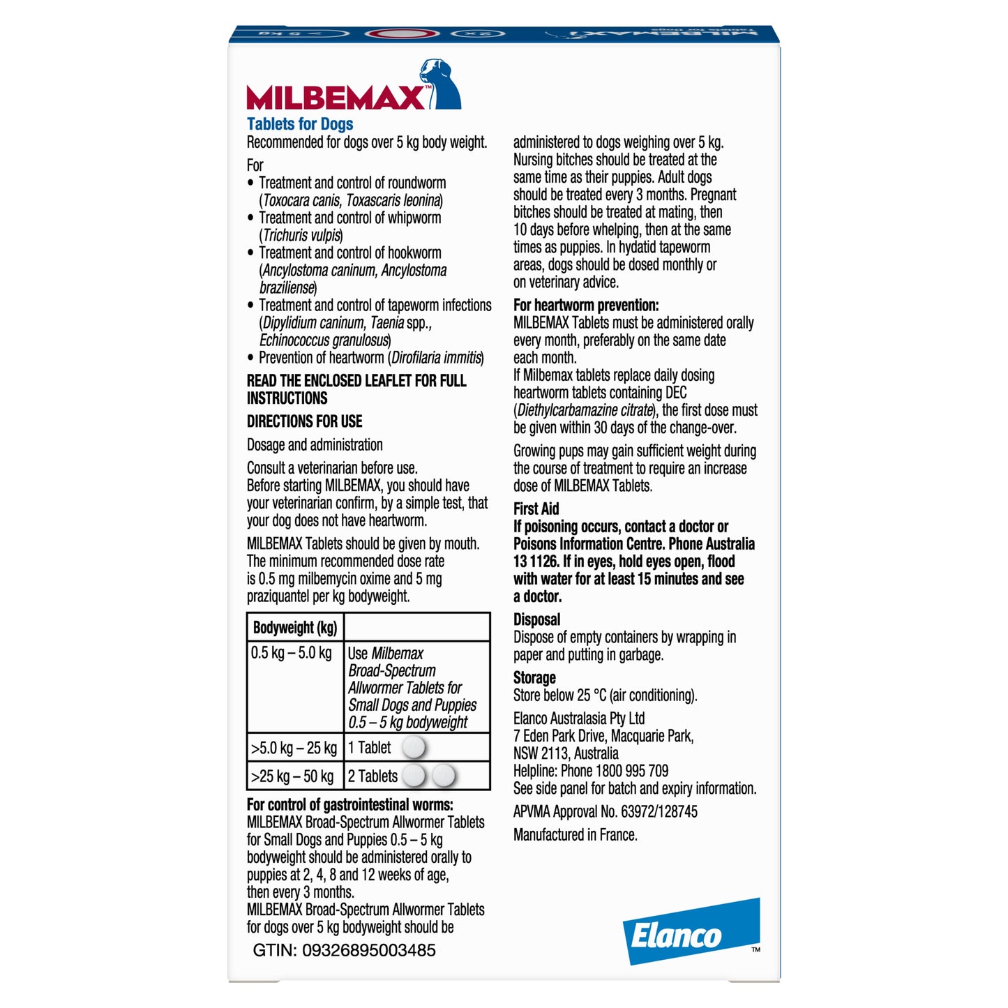 Milbemax Allwormer >5kg Dog