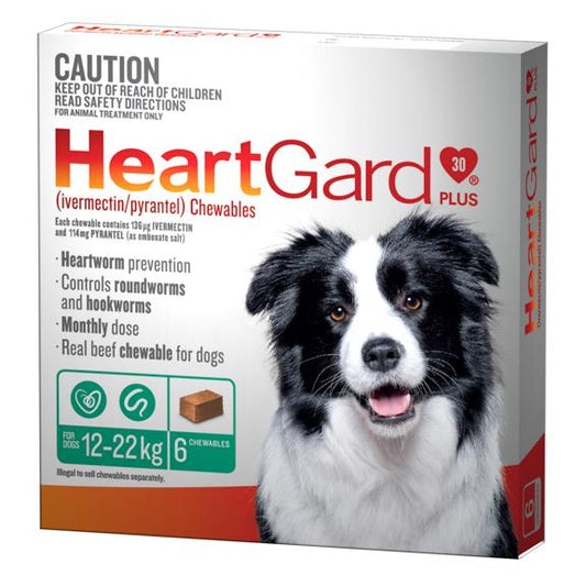 Heartgard Plus Worming Treatment 12-22kg Dog 6 Pack