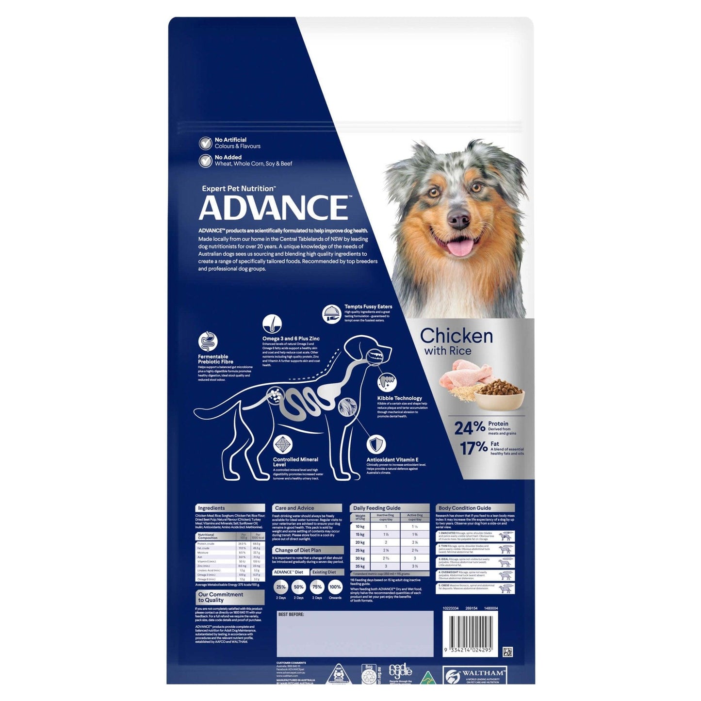 Advance Medium Breed Adult Chicken with Rice Dry Dog Food 20kg