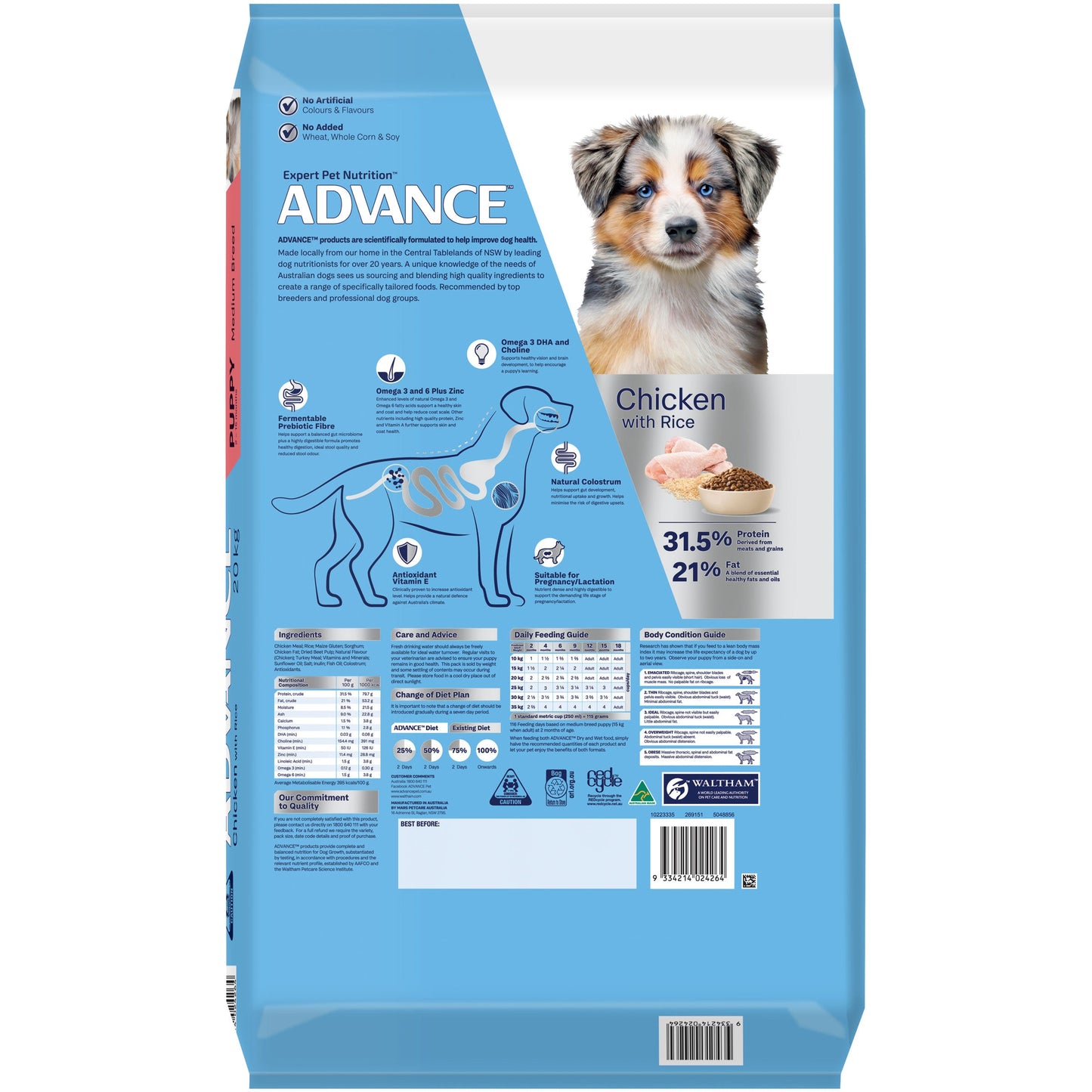 Advance Medium Puppy Chicken With Rice Dry Dog Food