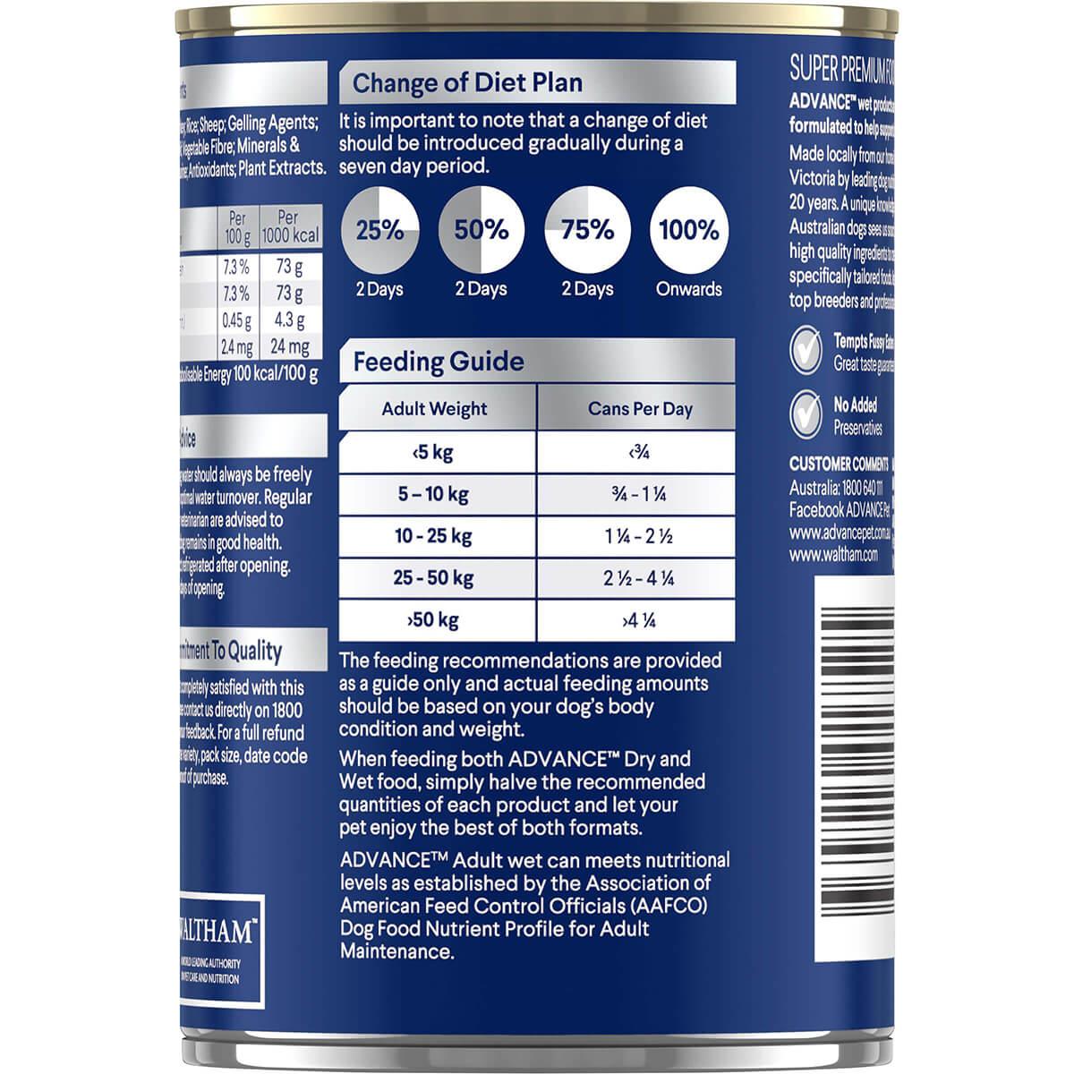 Advance  Adult All Breed  Chicken Turkey and Rice  Canned Dog Food