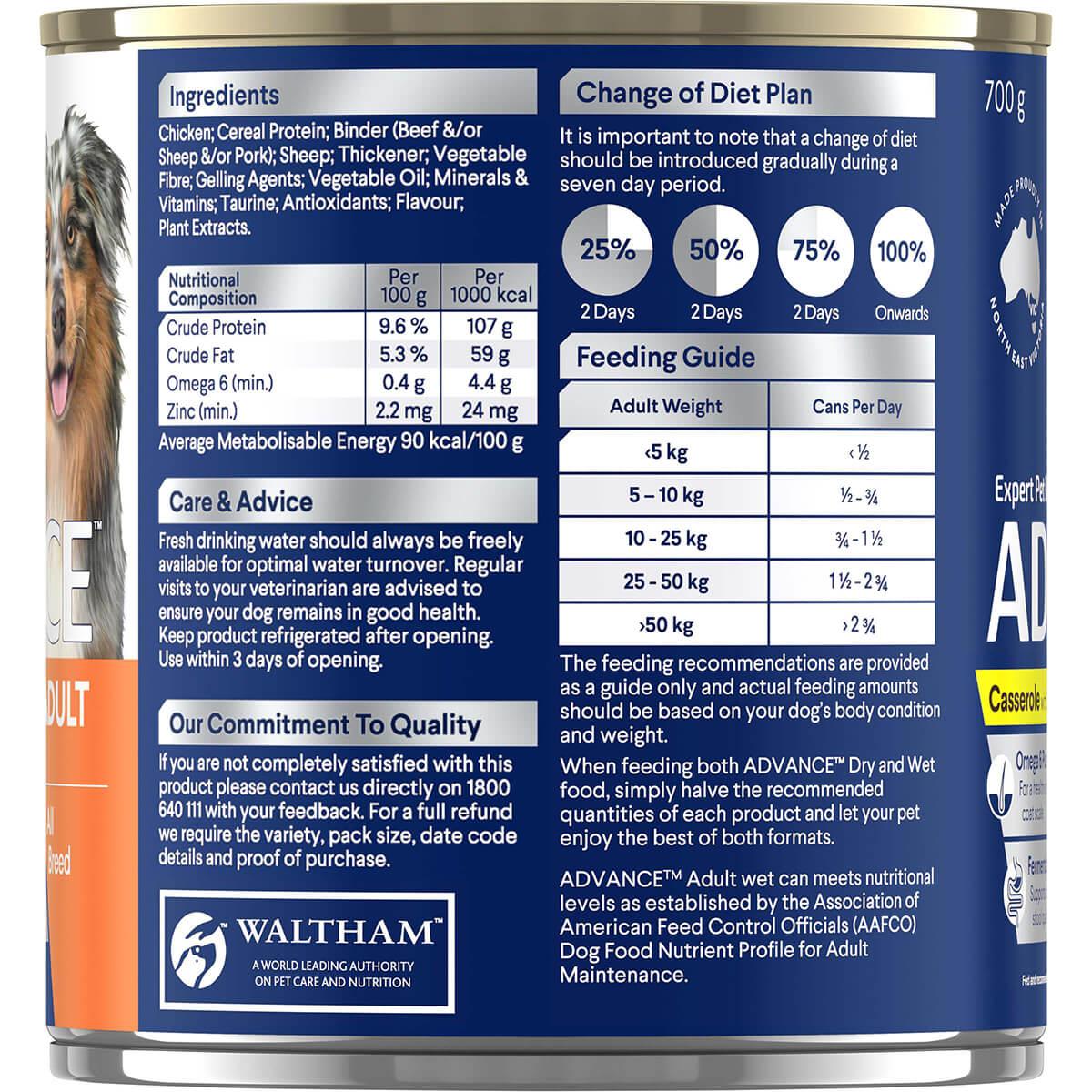 Advance  Adult All Breed  Casserole with Chicken  Canned Dog Food