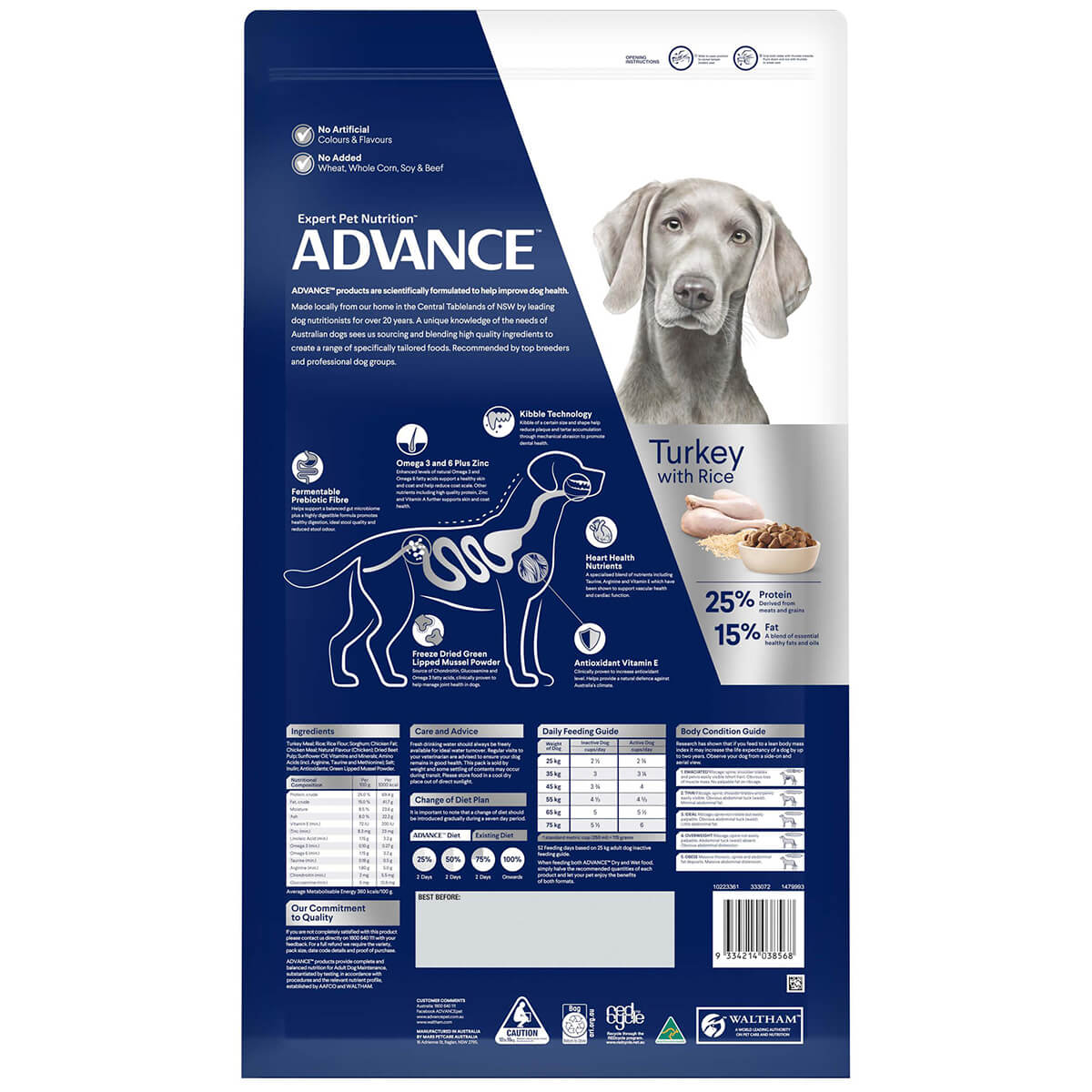 Advance Large Breed Adult Turkey & Rice Dry Dog Food