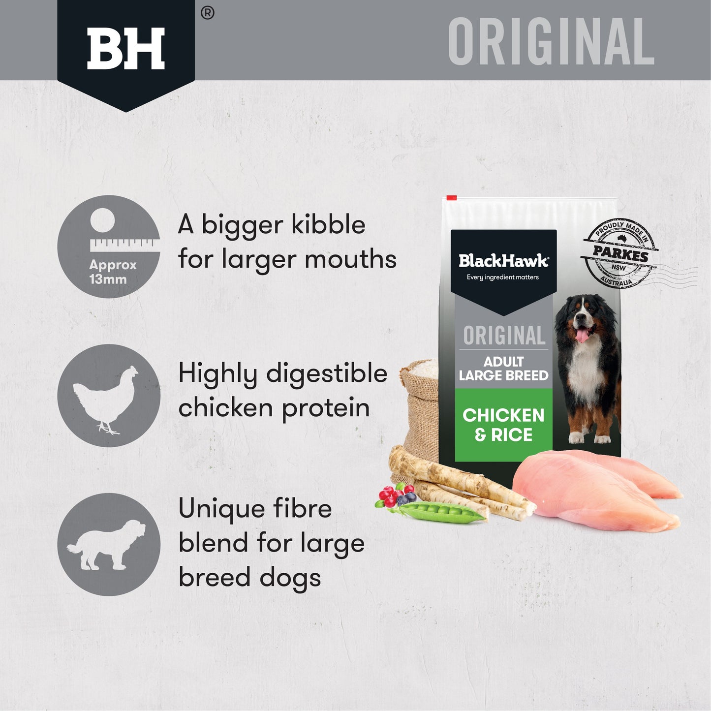 Black Hawk Large Breed Chicken & Rice Adult Dry Dog Food