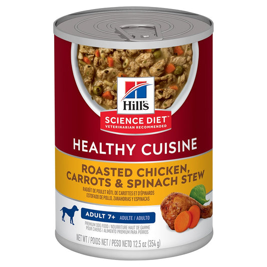 Hill's Science Diet Adult 7+ Healthy Cuisine Chicken & Carrots Stew Canned Dog Food, 354g