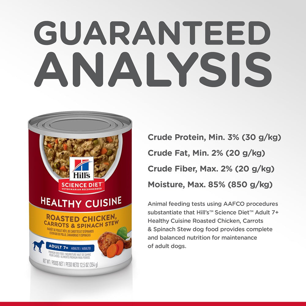 Hill's Science Diet Adult 7+ Healthy Cuisine Chicken & Carrots Stew Canned Dog Food, 354g