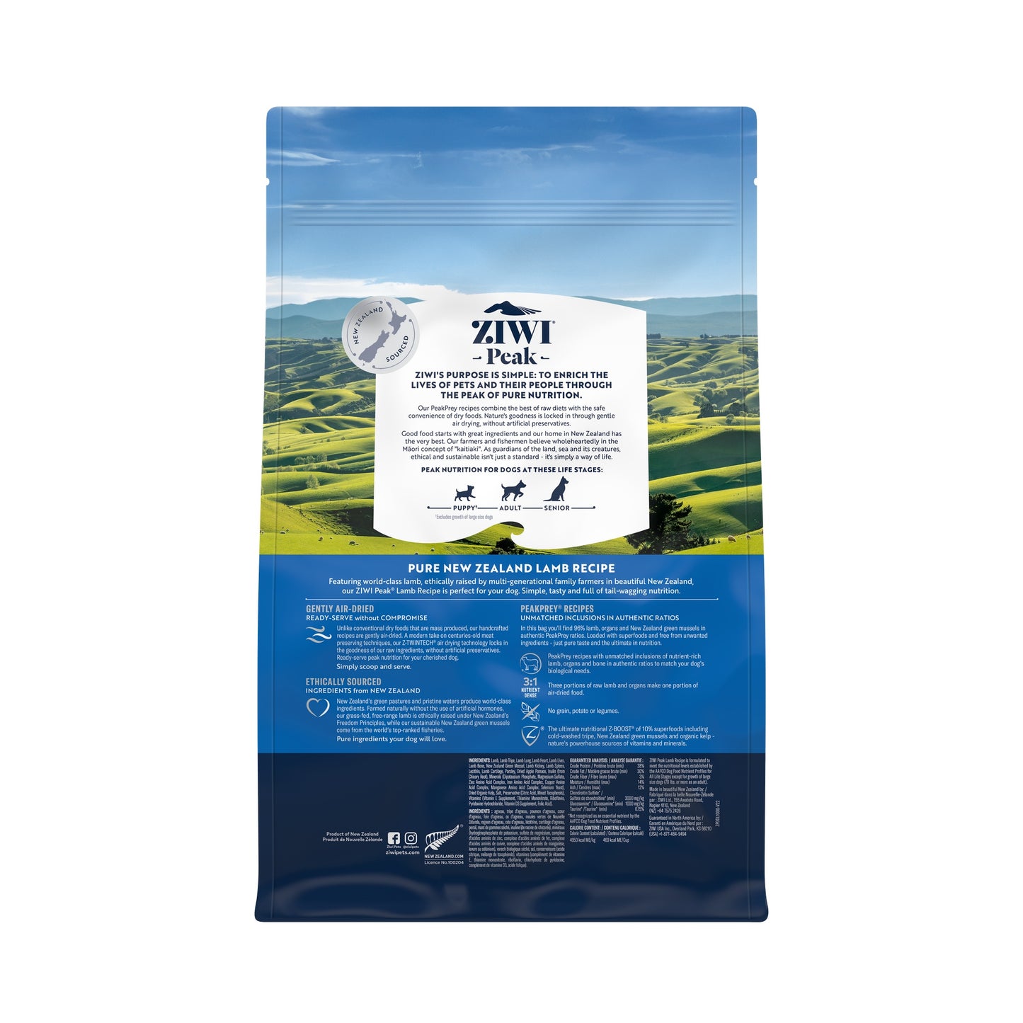 Ziwi Peak Air Dried Lamb Recipe Dry Dog Food