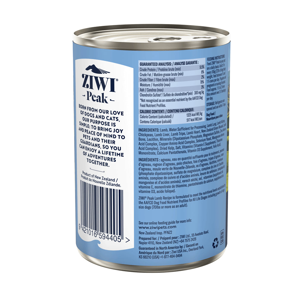 Ziwi Peak Lamb Recipe Wet Dog Food