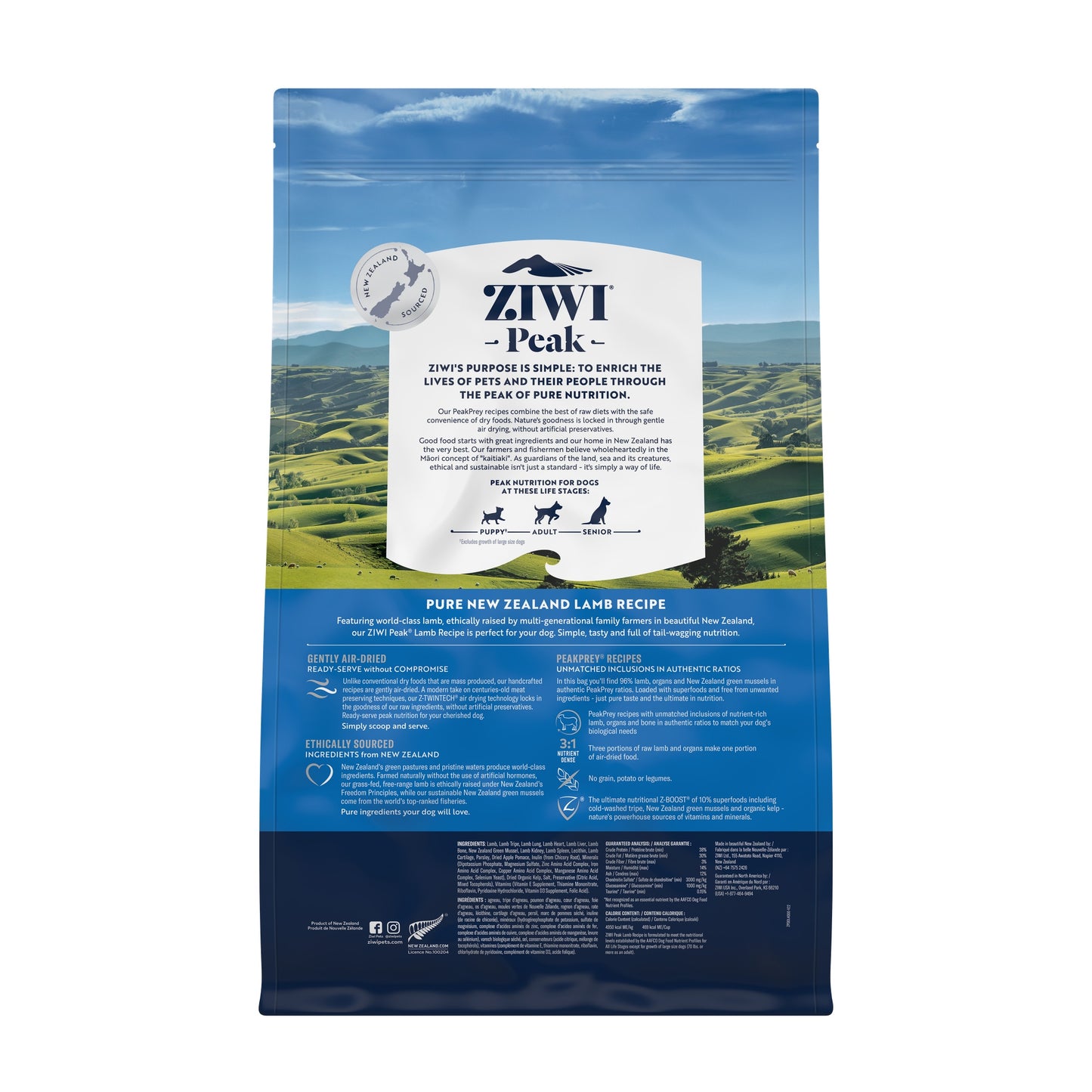 Ziwi Peak Air Dried Lamb Recipe Dry Dog Food