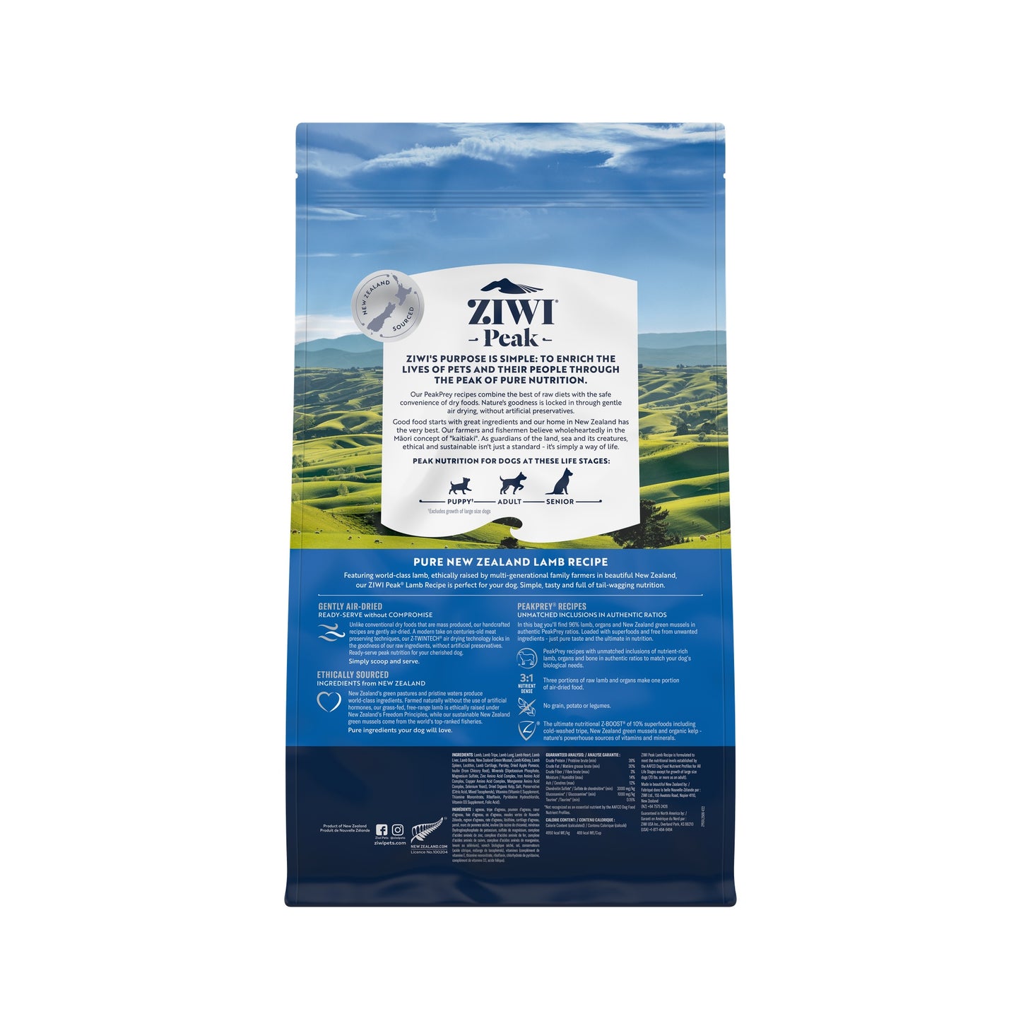 Ziwi Peak Air Dried Lamb Recipe Dry Dog Food