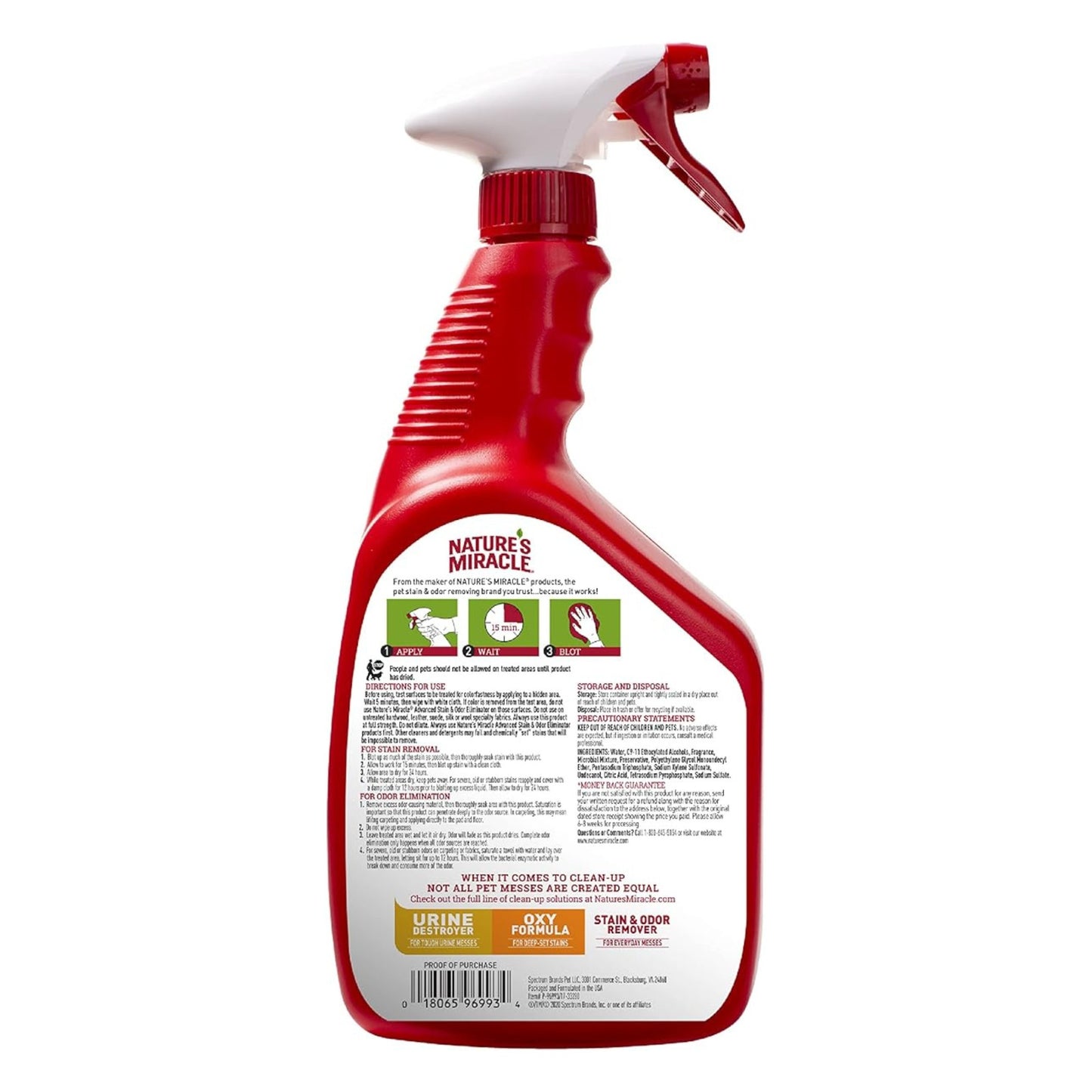 Nature's Miracle Advanced Formula Cat Stain & Odour Remover Sunny Lemon Scent 946ml