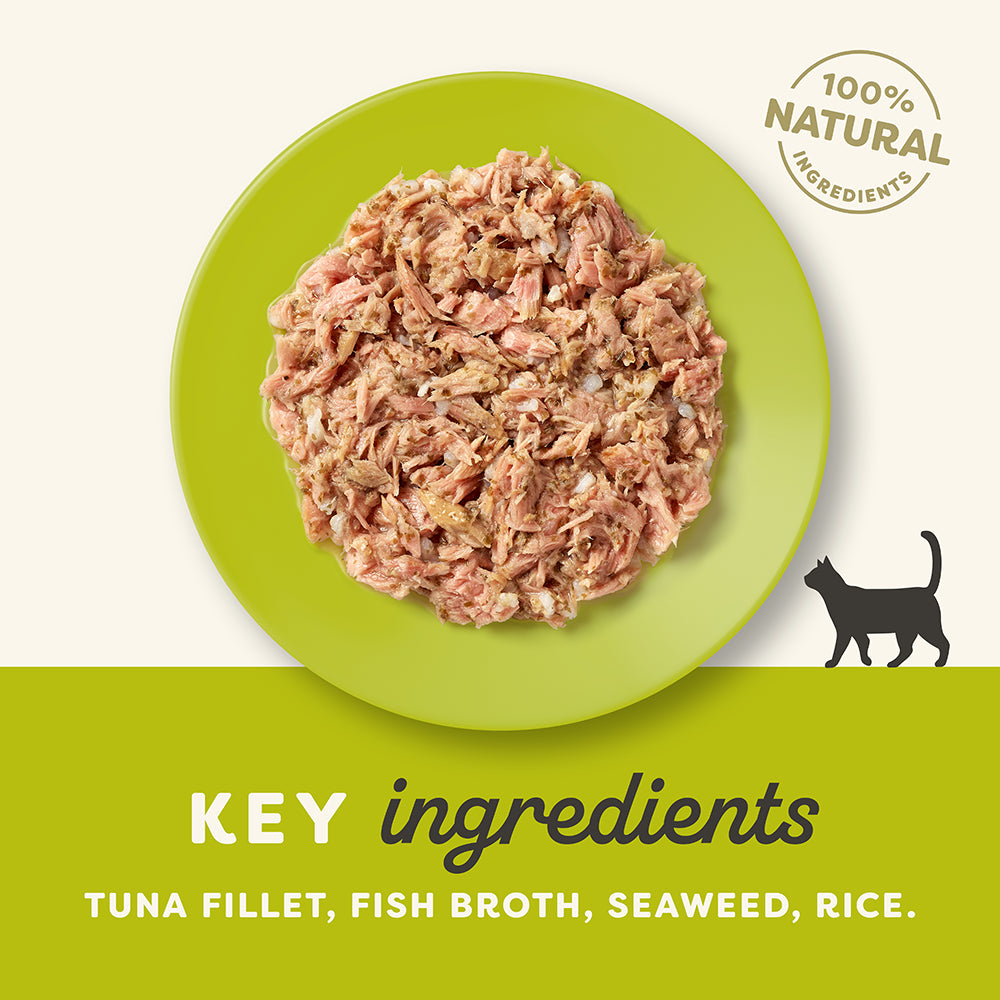 Applaws Natural Tuna Fillet with Seaweed in Broth Wet Cat Food Can