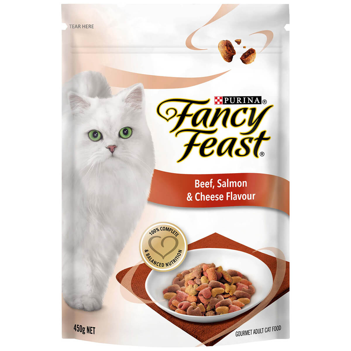 Fancy Feast Adult Beef, Salmon  and Cheese Dry Cat Food