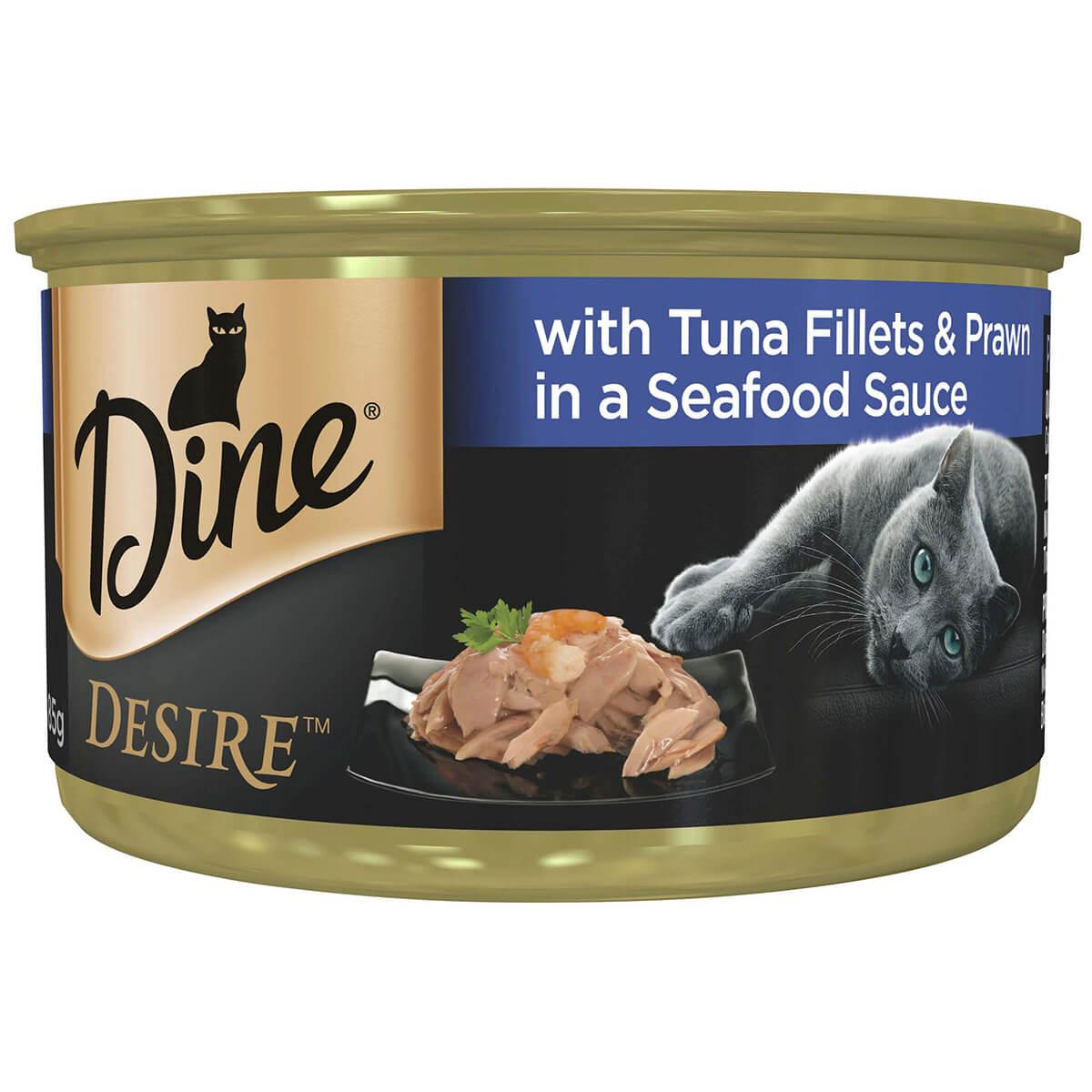 Dine Desire Tuna Fillets & Whole Prawns Wet Cat Food