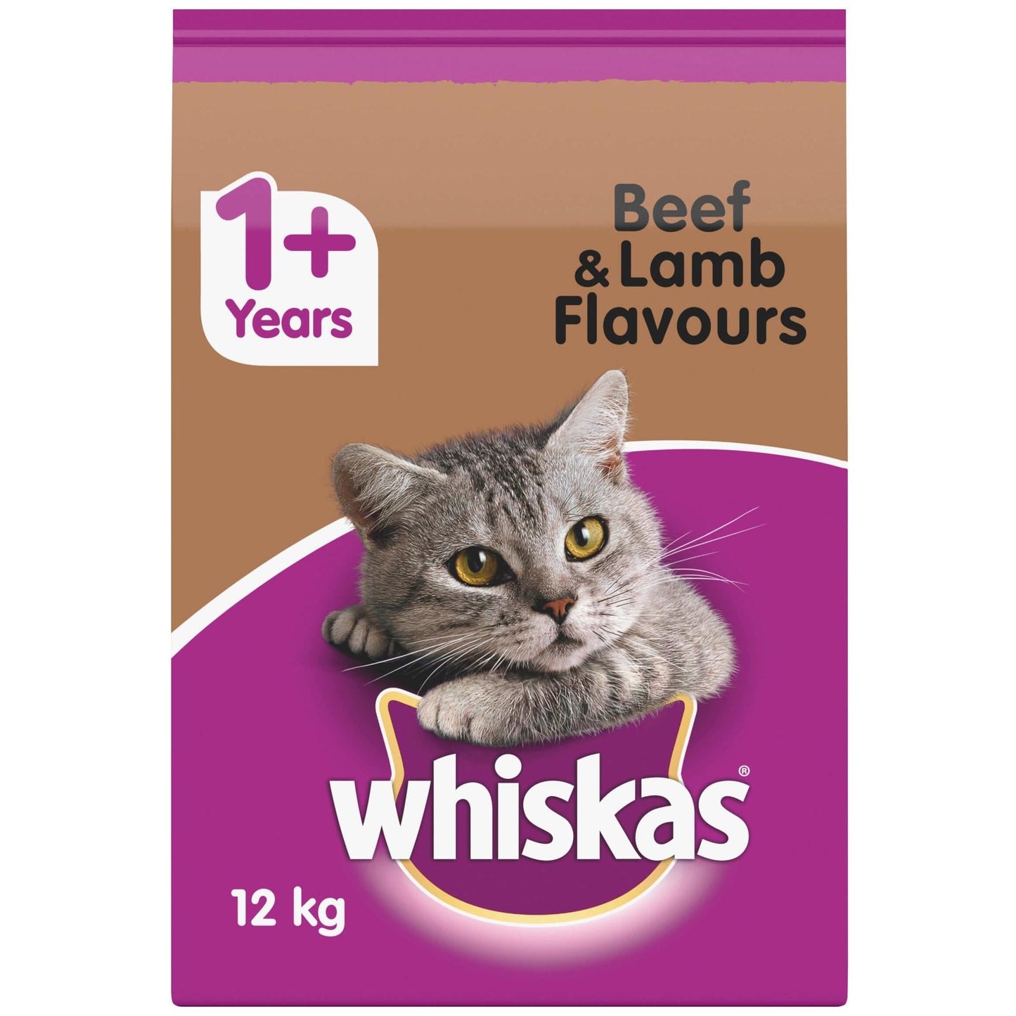Whiskas Adult 1 Plus Year Beef & Lamb Dry Cat Food