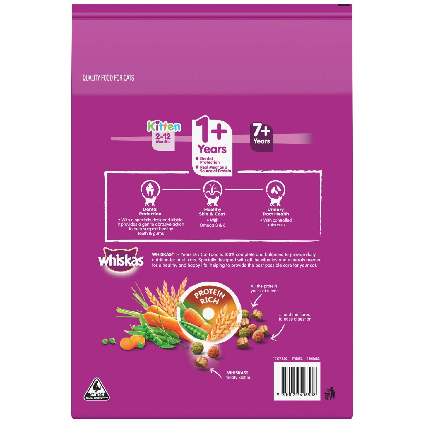 Whiskas Adult 1 Plus Year Beef & Lamb Dry Cat Food