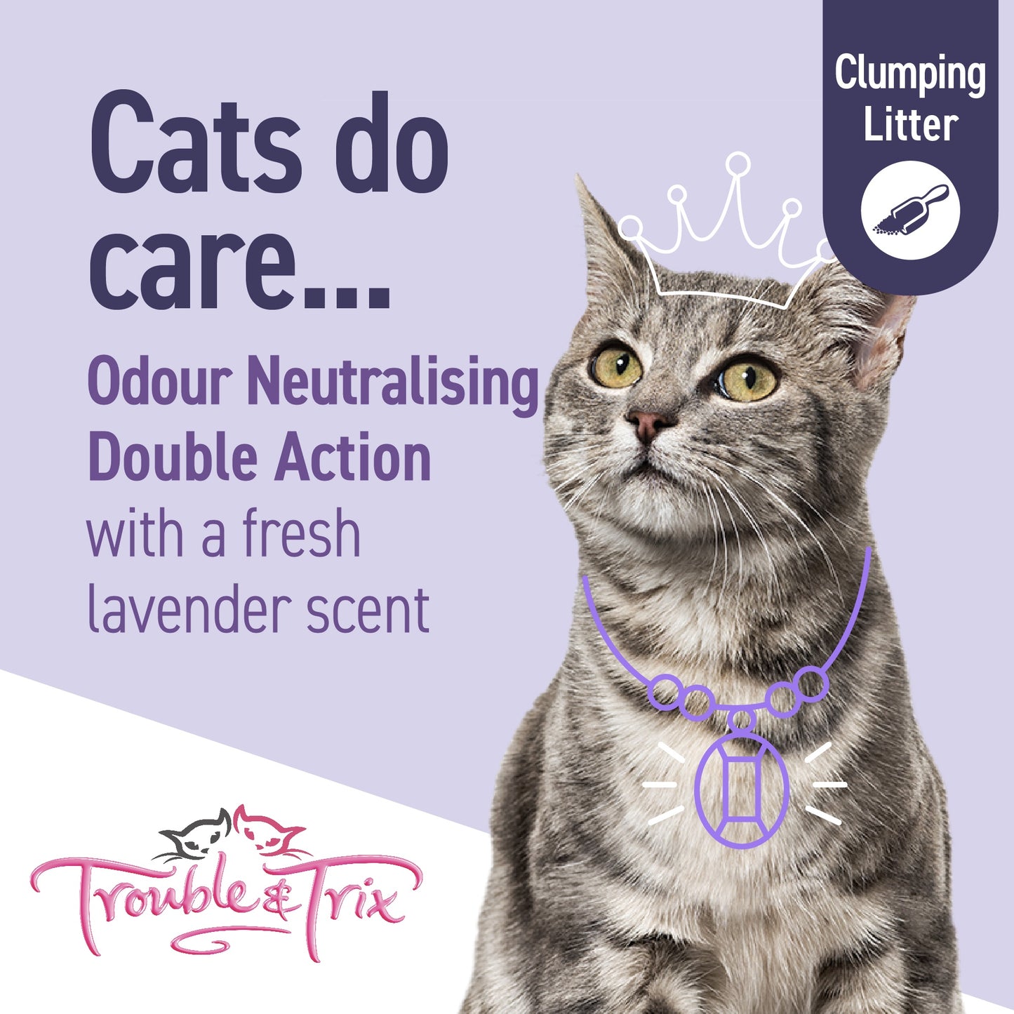 Trouble N Trix Clumping Odour Neutralising Lavender Scented Cat Litter