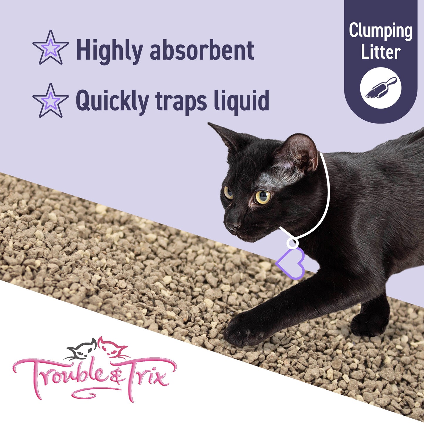 Trouble N Trix Clumping Odour Neutralising Lavender Scented Cat Litter