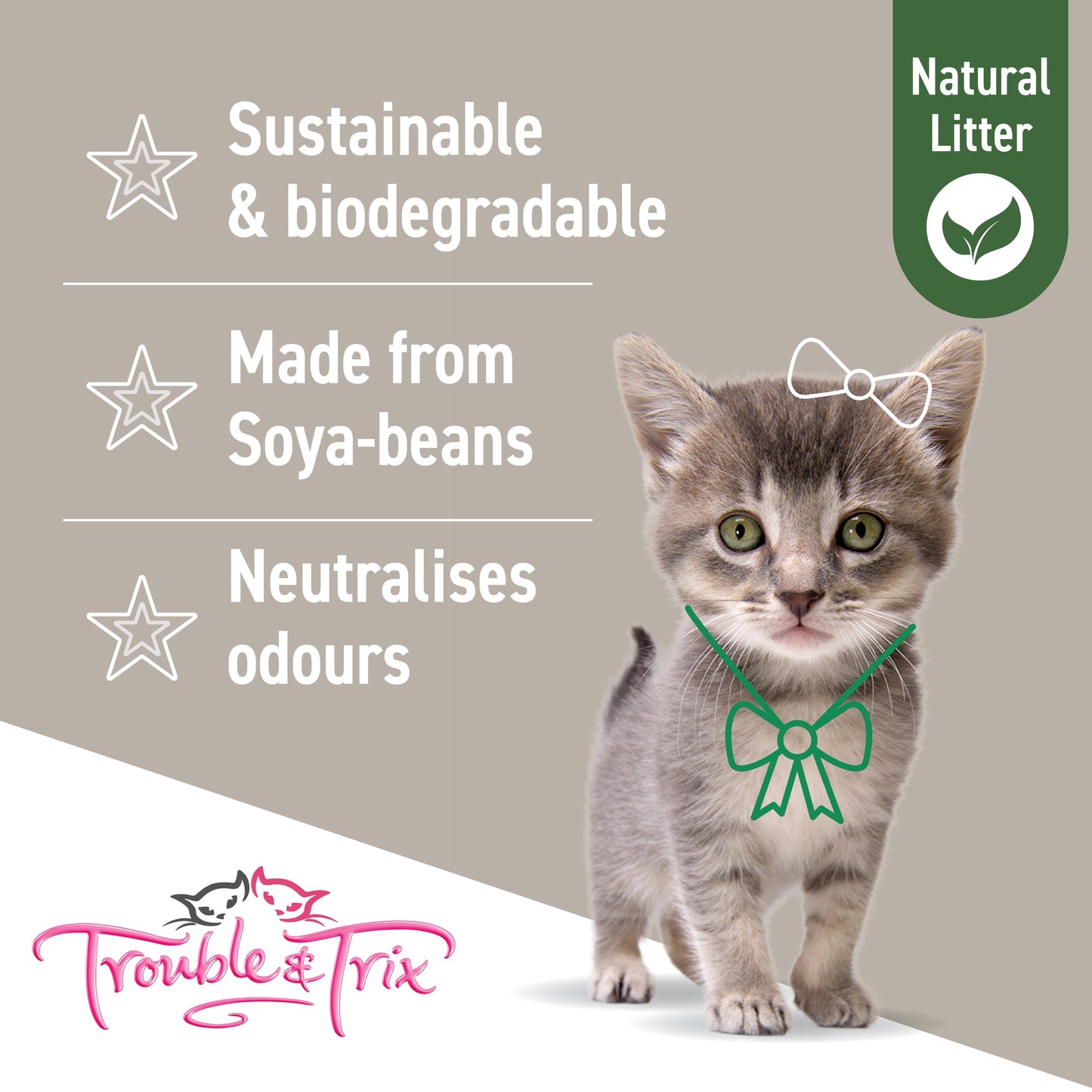Trouble N Trix Natural Clumping Tofu Cat Litter