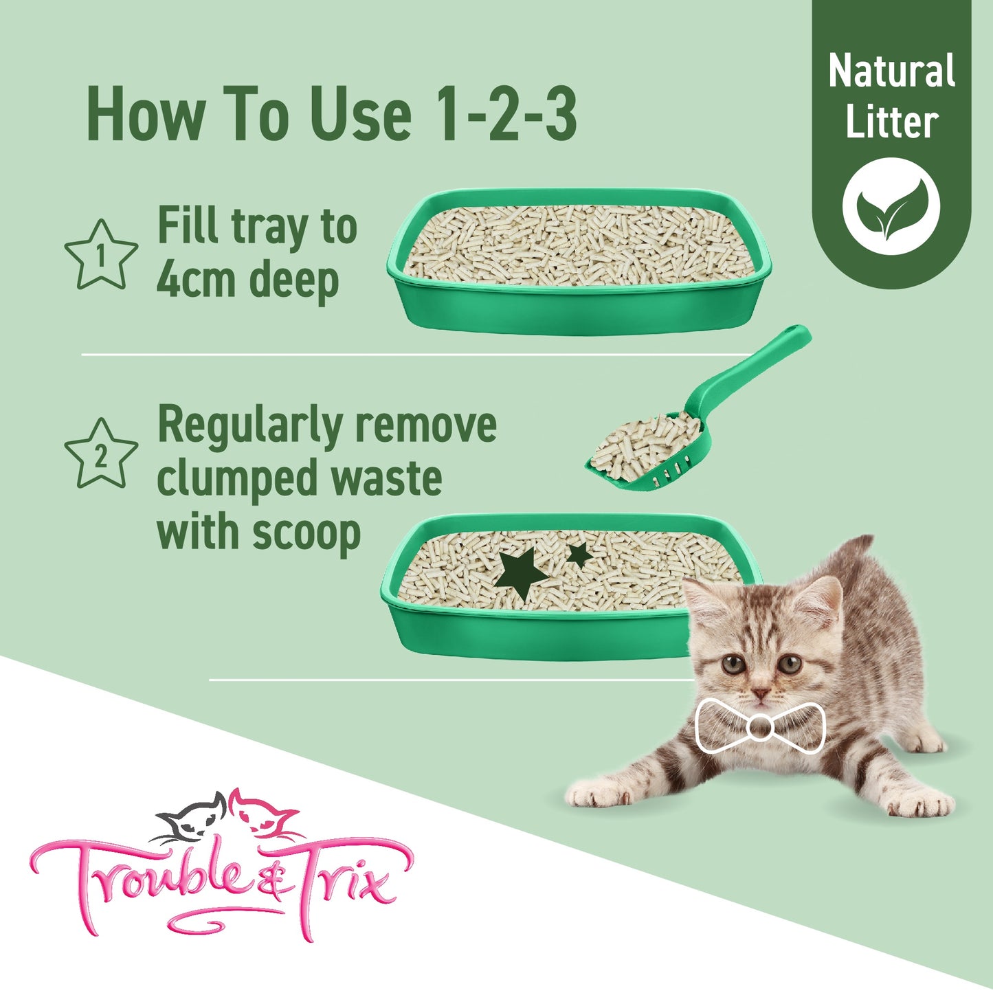 Trouble N Trix Natural Clumping Tofu Cat Litter