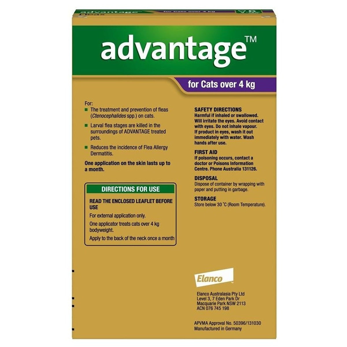 Advantage Spot-On Flea Treatment >4kg Cat