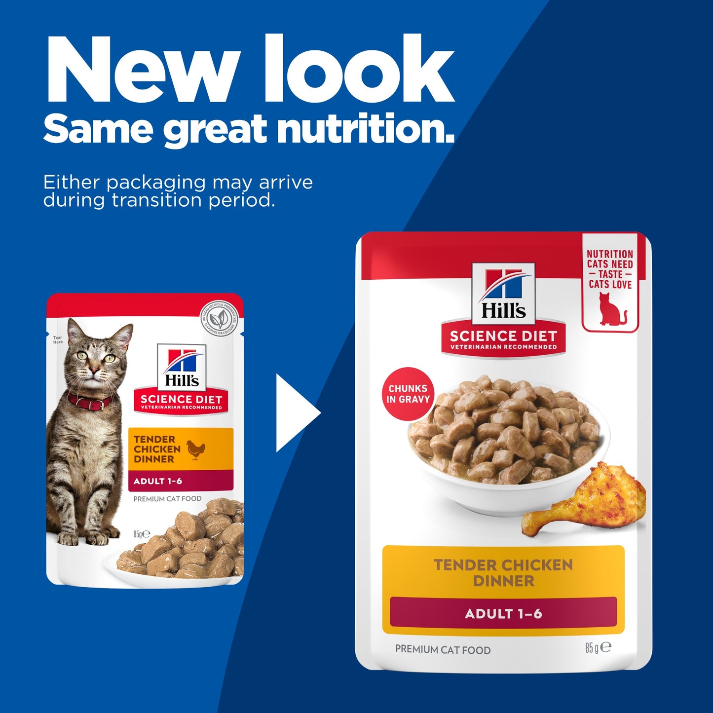 Hill's Science Diet Adult Chicken Pouches Wet Cat Food 85g