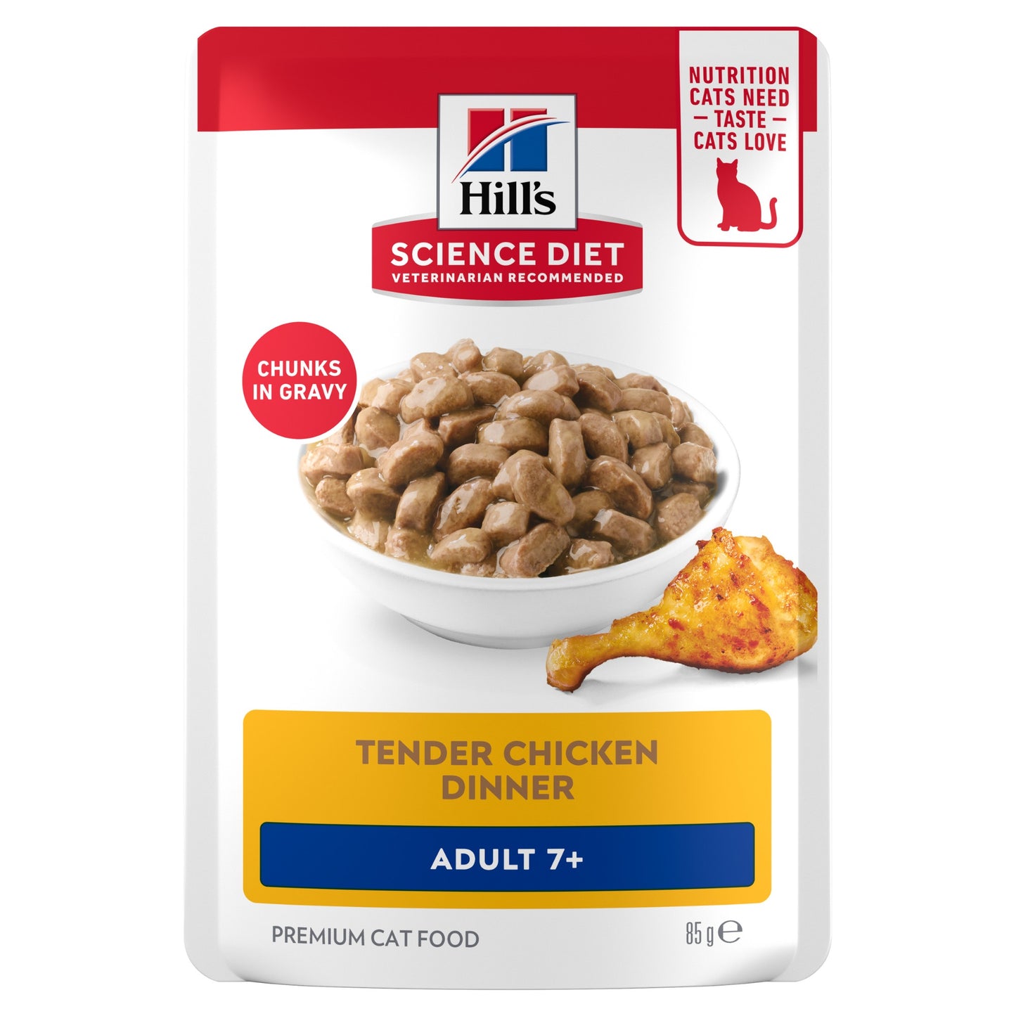 Hill's Science Diet 7+ Adult Chicken Pouches Wet Cat Food 85g