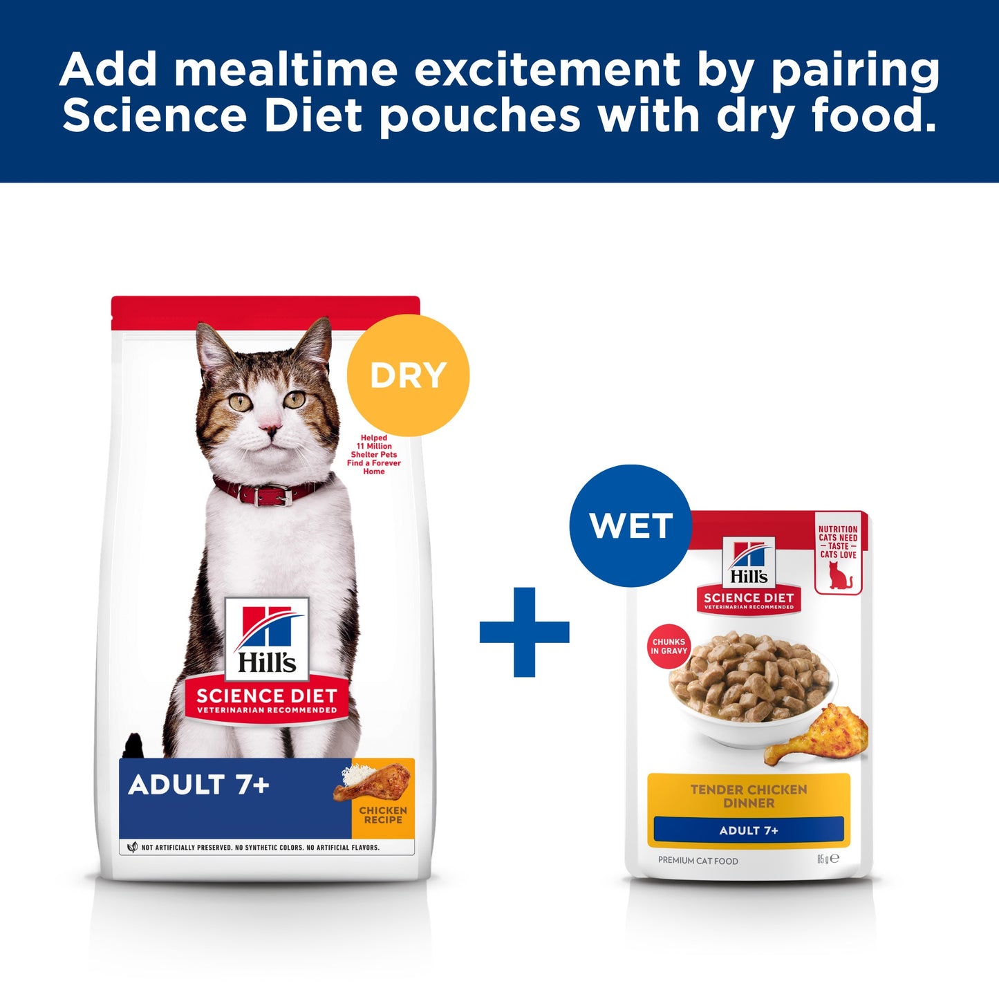 Hill's Science Diet 7+ Adult Chicken Pouches Wet Cat Food 85g