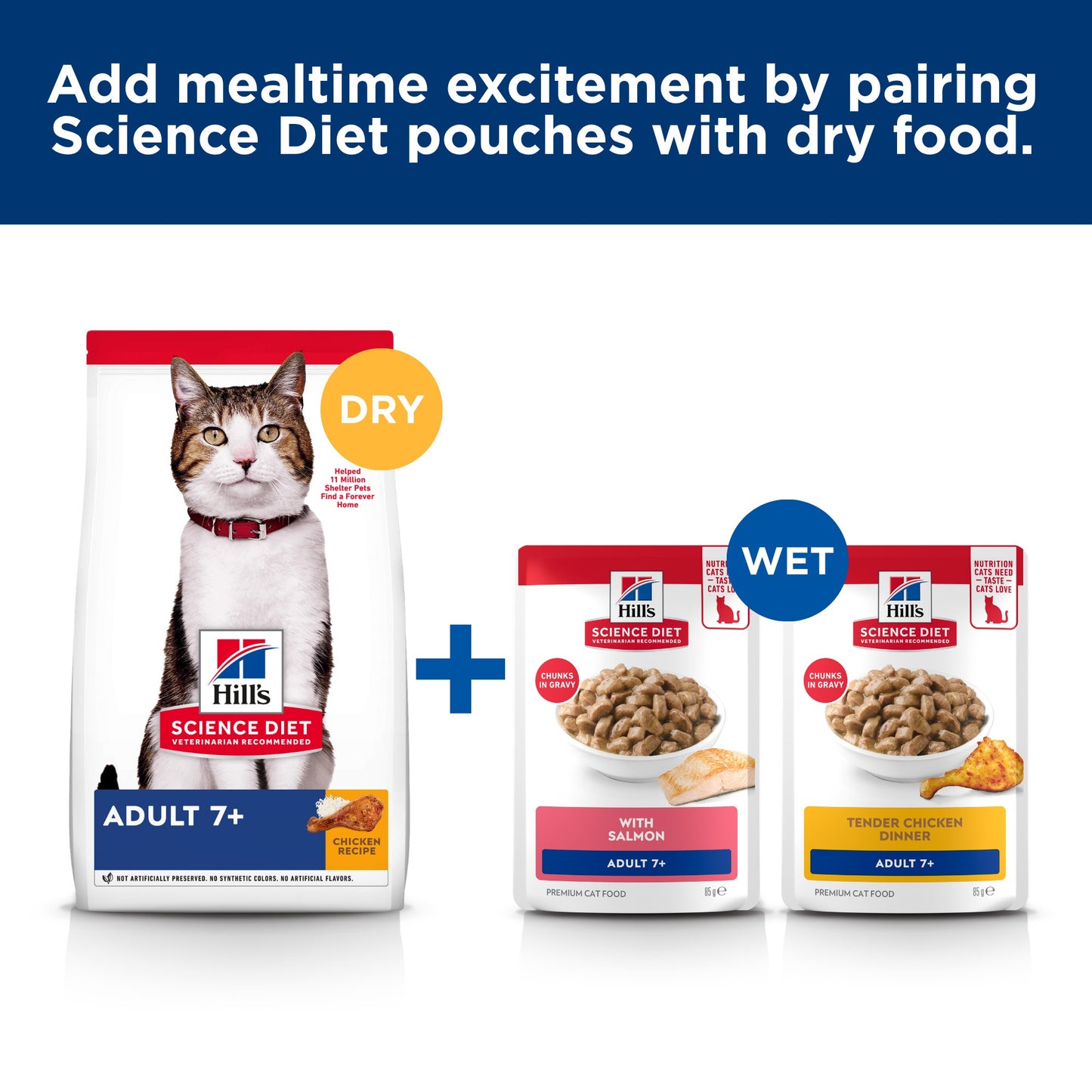 Hill's Science Diet 7+ Adult Ocean Fish Pouches Wet Cat Food 85g