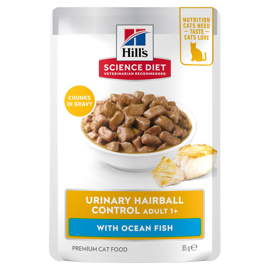 Hill's Science Diet Urinary Hairball Control Adult Ocean Fish Pouches Wet Cat Food 85g