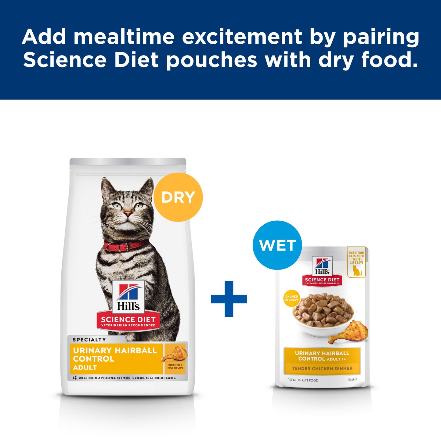 Hill's Science Diet Urinary Hairball Control Adult Ocean Fish Pouches Wet Cat Food 85g