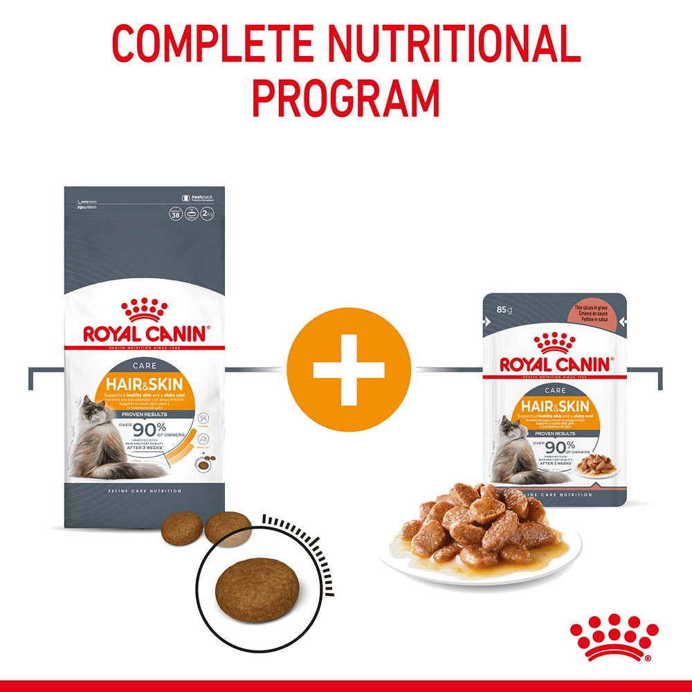 Royal Canin Hair & Skin Gravy Adult Wet Cat Food 85g