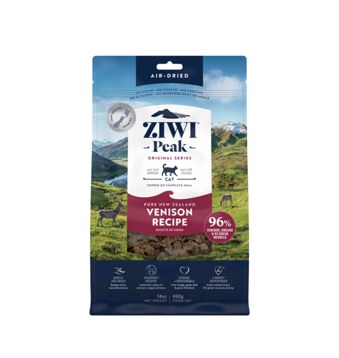 Ziwi Peak Air Dried Venison Recipe Dry Cat Food 400g