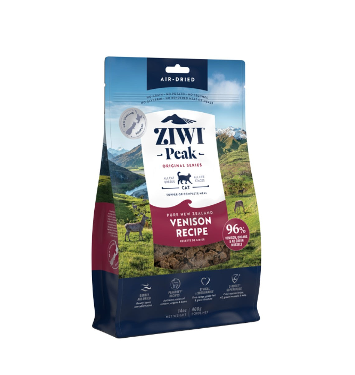 Ziwi Peak Air Dried Venison Recipe Dry Cat Food 400g