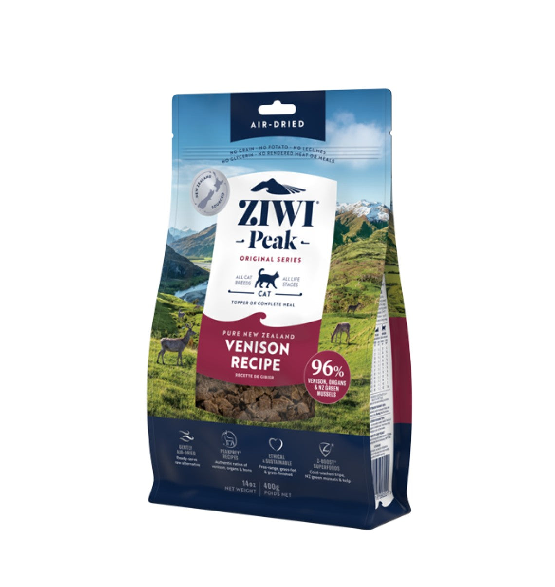 Ziwi Peak Air Dried Venison Recipe Dry Cat Food 400g