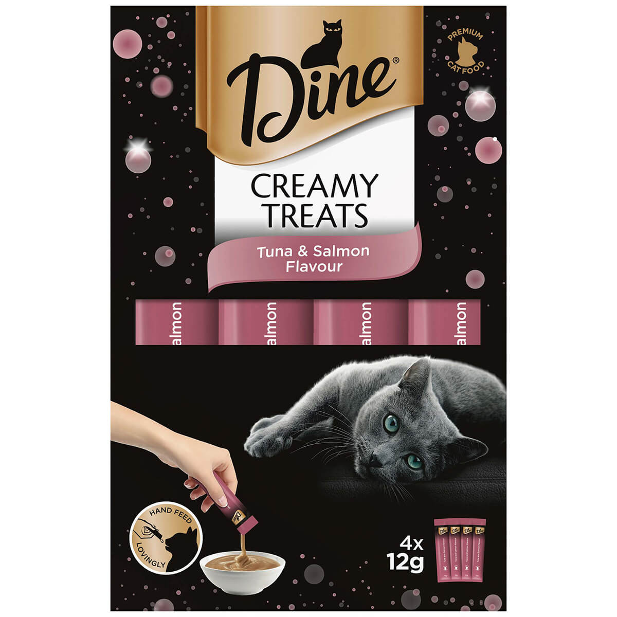 Dine Creamy Treats Tuna & Salmon Flavour Cat Treats 4X12g