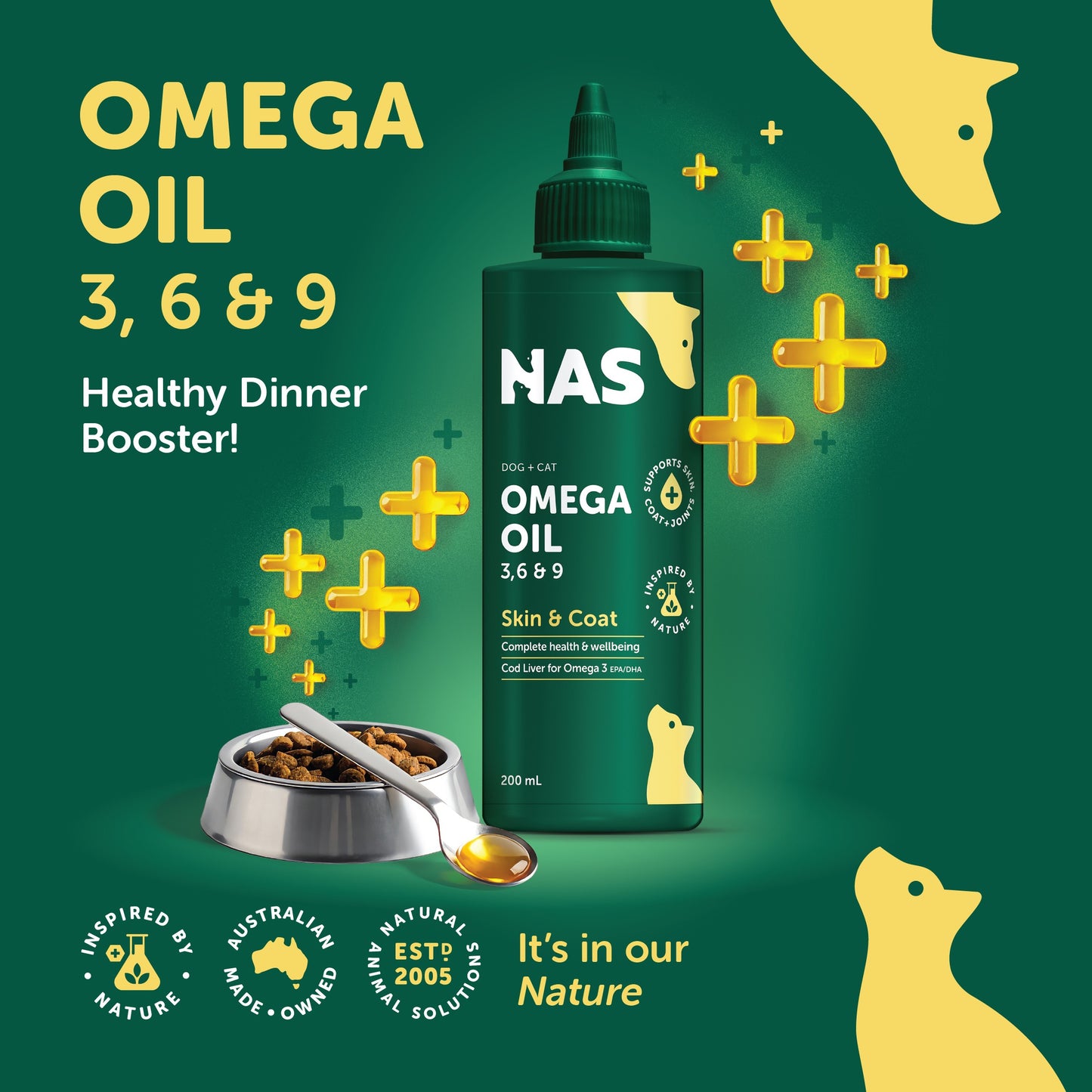 NAS Omega Oil 3 6 & 9 Supplement for Dogs, Cats & Horses