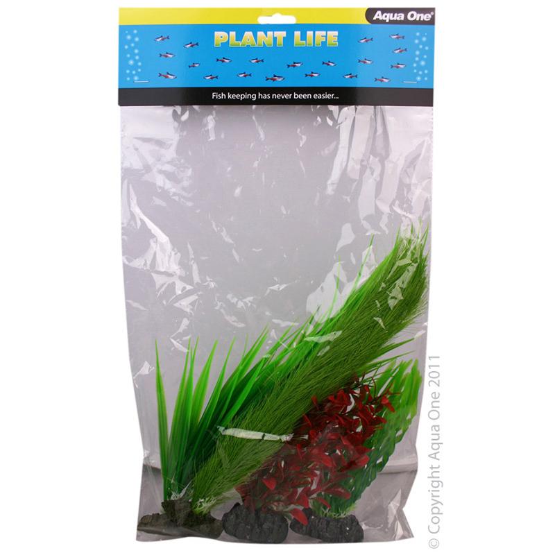 Aqua One Plastic Plant Mix 2 4pk