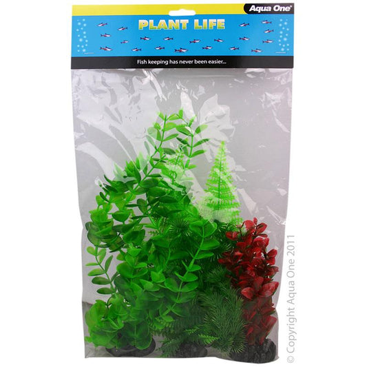 Aqua One Plastic Plant Mix 3 4pk